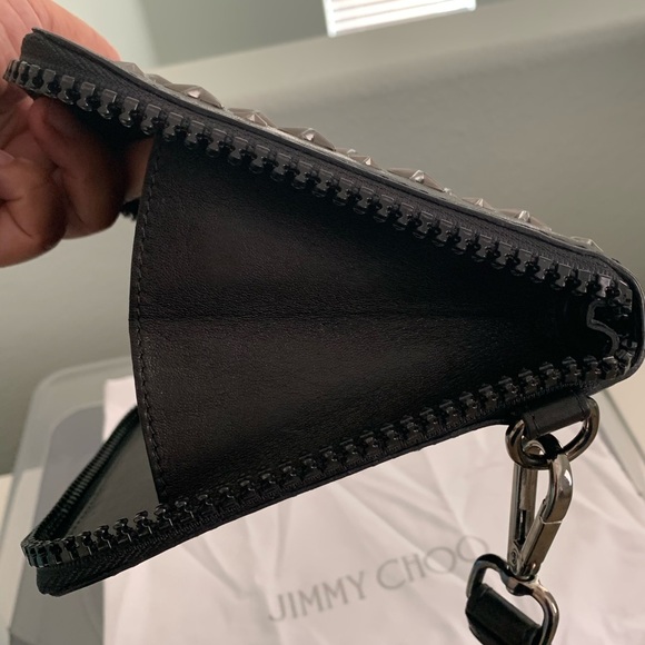 Jimmy Choo Carter BLS Biker Leather Star Studded Clutch Unisex - Picture 6 of 12